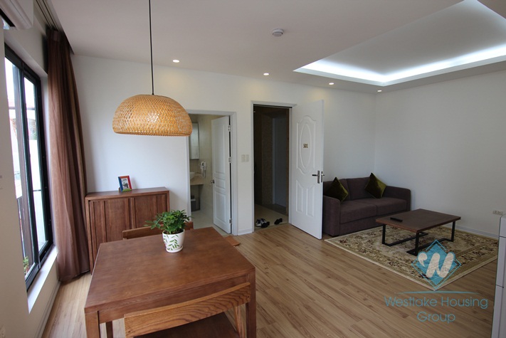 Bright and new one bedroom apartment for rent in Van Cao street, Ba Dinh district, Ha Noi